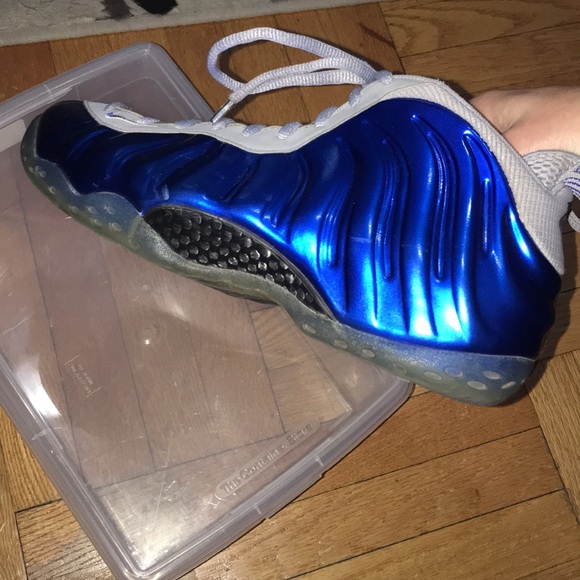 mens Nike Foamposite electric/blue sneakers - Picture 3 of 7